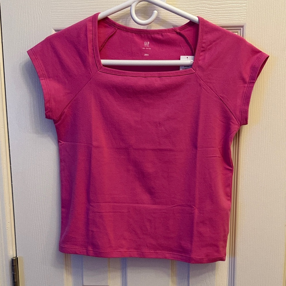 NWT GAP kids pink Square Neck Short Sleeve Tee